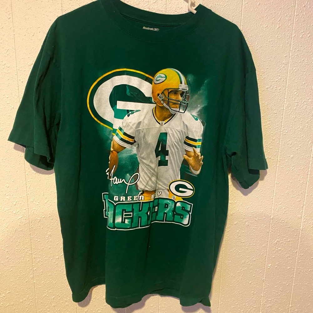 Vintage Reebok Green Bay Brett Favre Printed Signature